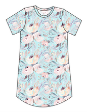 Load image into Gallery viewer, Icy Floral Ladies' T-Shirt Dress