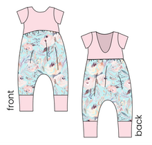 Load image into Gallery viewer, Icy Floral Low Back Romper and Bubble Romper