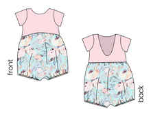 Load image into Gallery viewer, Icy Floral Low Back Romper and Bubble Romper