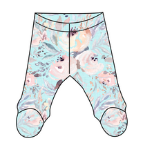 Load image into Gallery viewer, Icy Floral Newborn Footed Pants