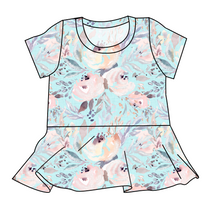 Load image into Gallery viewer, Icy Floral Ladies' Peplum Top