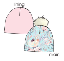Load image into Gallery viewer, Icy Floral Slouchy Beanie (Reversible!)