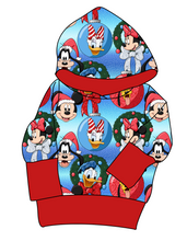 Load image into Gallery viewer, Mouse Friends Holiday Grow With Me Hoodie (or Crewneck)