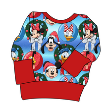 Load image into Gallery viewer, Mouse Friends Holiday Grow With Me Hoodie (or Crewneck)