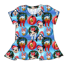 Load image into Gallery viewer, Mouse Friends Holiday Ladies' Peplum Top