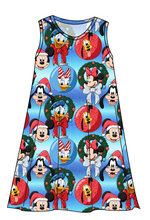 Load image into Gallery viewer, Mouse Friends Holiday Ladies' Swing Dress
