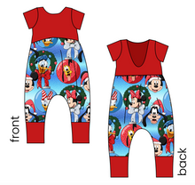 Load image into Gallery viewer, Mouse Friends Holiday Low Back Romper and Bubble Romper