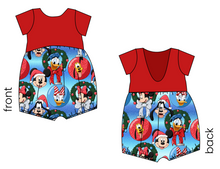 Load image into Gallery viewer, Mouse Friends Holiday Low Back Romper and Bubble Romper