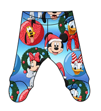 Load image into Gallery viewer, Mouse Friends Holiday Newborn Footed Pants