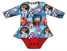 Load image into Gallery viewer, Mouse Friends Holiday Peplum Top