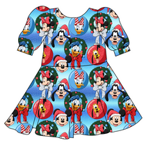 Load image into Gallery viewer, Mouse Friends Holiday Prairie Dress