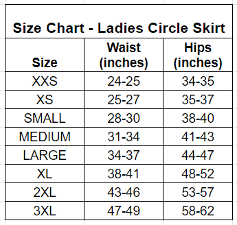 Rep Pre-Order Ladies' Circle Skirt