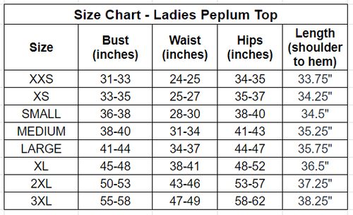 Rep Pre-Order Ladies' Peplum Top